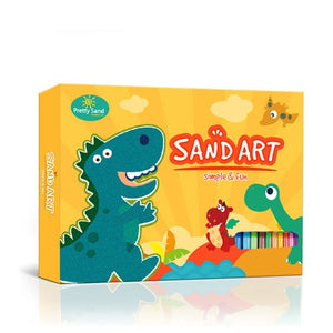 Set Planse de Colorat cu Nisip DinoFun